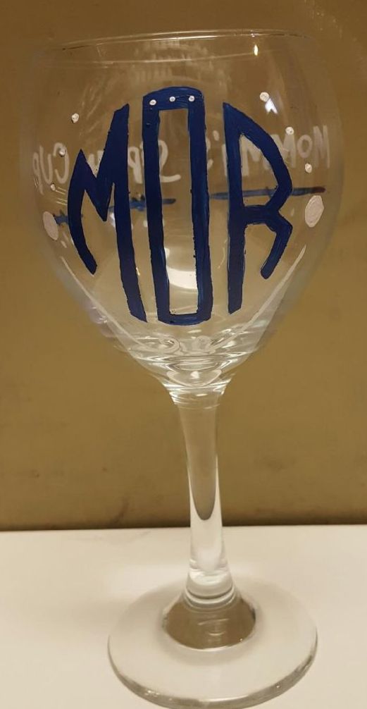 Monogram wine glass